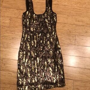 Willow & Clay XS  gold & black sequin dress